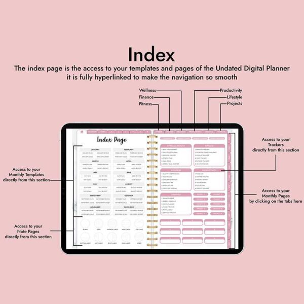 Pink Undated Digital Planner