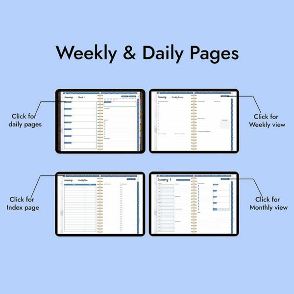 Updated Blue Weekly iPad Planner