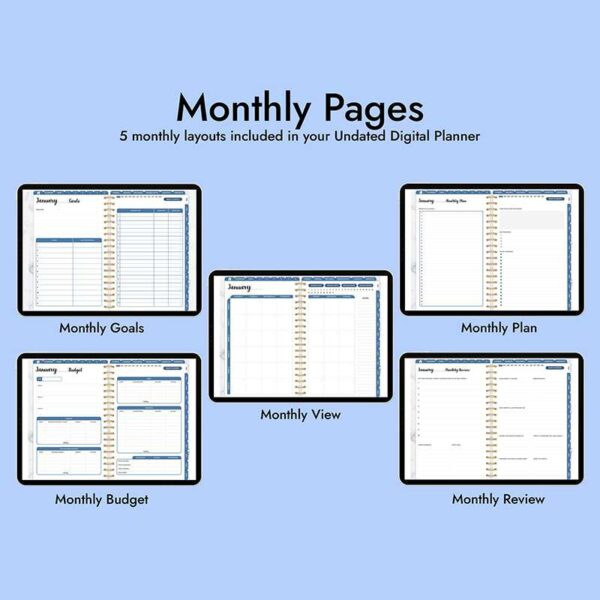 Updated Blue Weekly iPad Planner