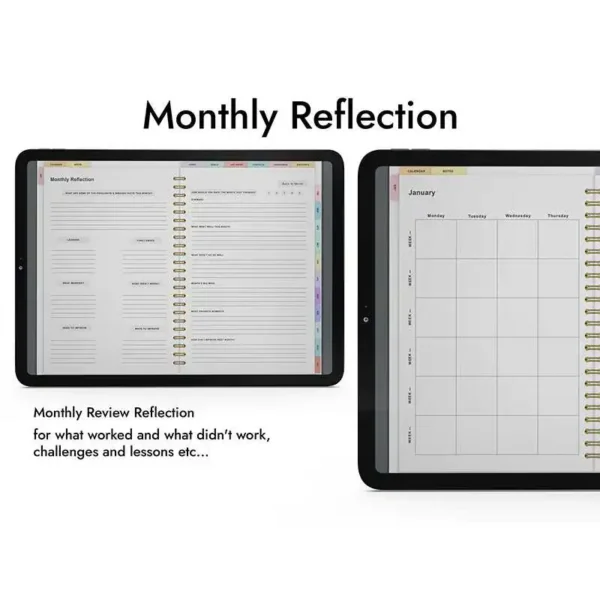 Undated Daily Planner for iPad Monday Sunday Starts